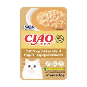 เชา ซุป เนื้อสันในไก่และมากุโระ หน้าปลาโอแห้ง