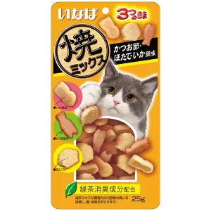 (ซอฟท์ บิต มิกซ์) ปลาทูน่าและเนื้อสันในไก่ผสมปลาโอแห้ง หอยเชลล์ รสปลาหมึก